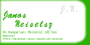 janos meiselsz business card